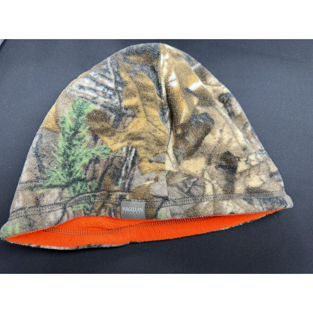 Magellan Mossy Oak Beanie Hunting Camo Woods And Orange Lightweight Reversible